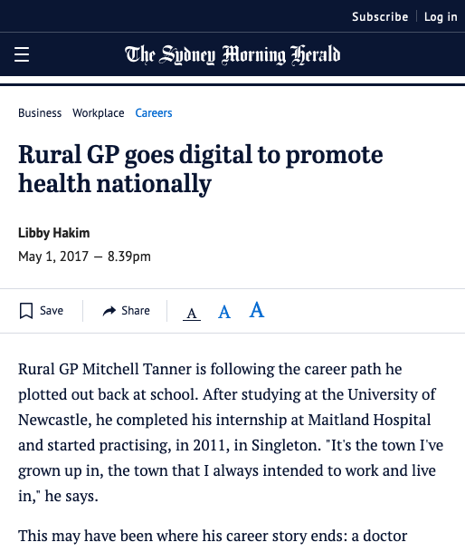 Our Head Doctor, Dr Mitchell Tanner spoke to The Sydney Morning Herald about Stigma Health |